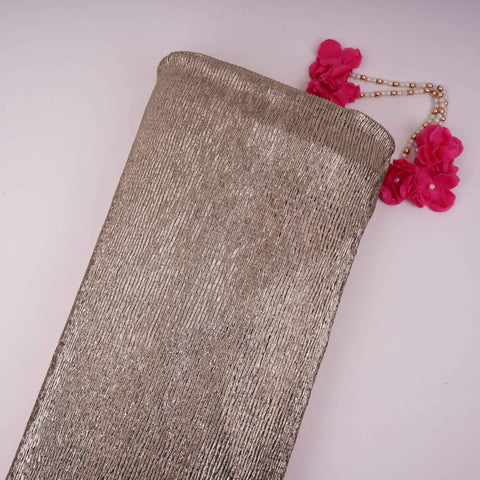 Black Foil Fabric with Golden Shimmer Crush LI-32272 - TradeUNO