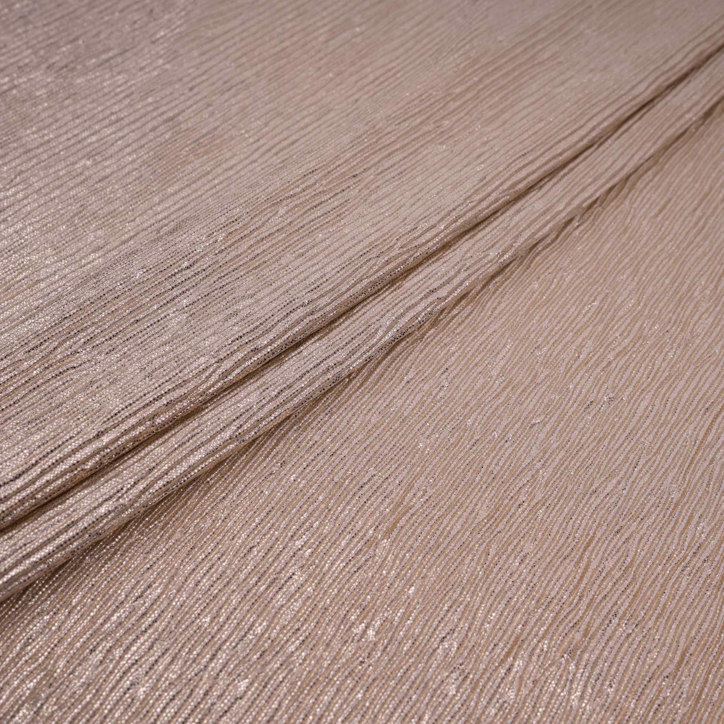 White Foil Fabric with Golden Shimmer Crush LI-32271 - TradeUNO