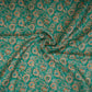 Green Floral Print Cotton Satin Fabric PG-30399