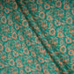 Green Floral Print Cotton Satin Fabric PG-30399