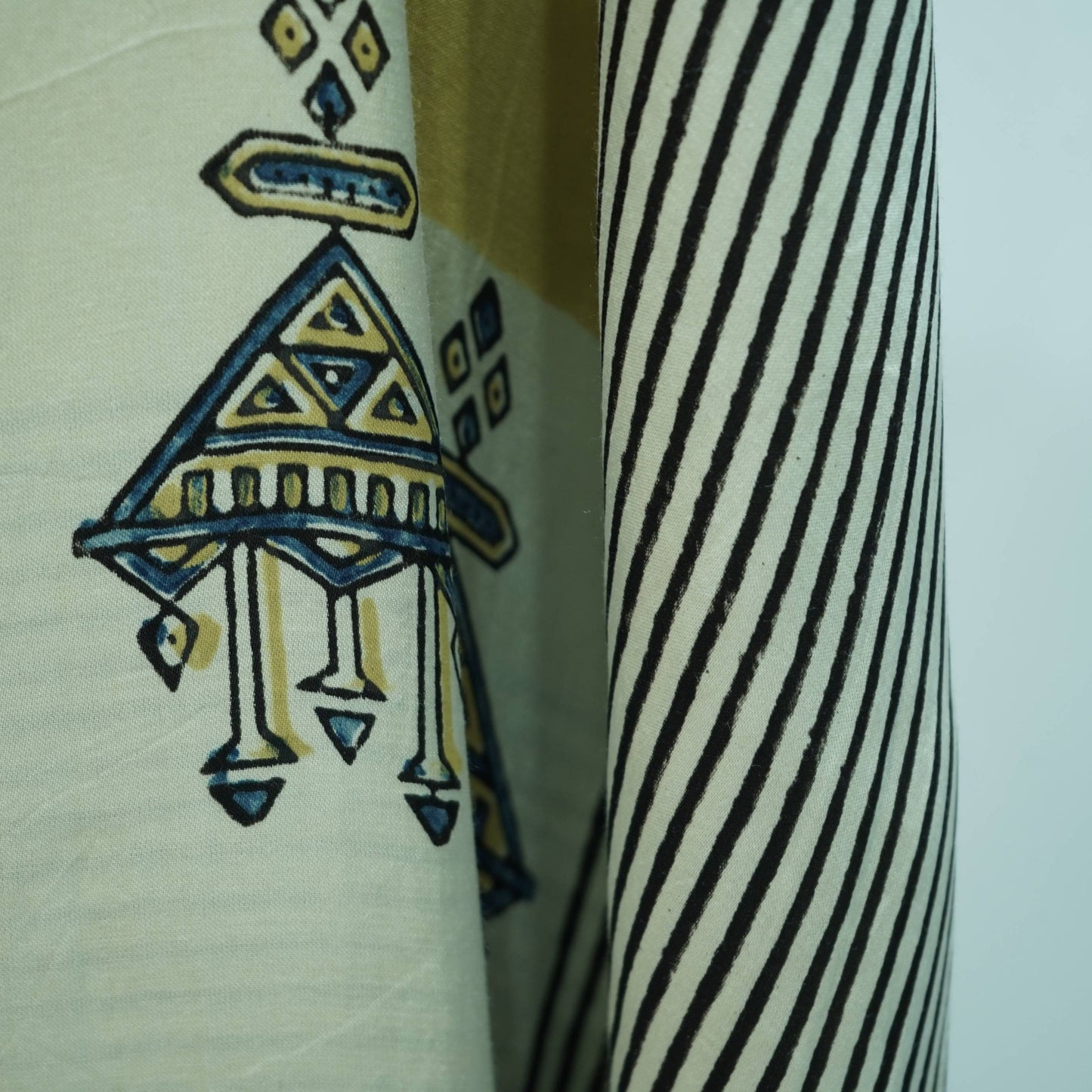 Cream Ajrakh print Modal Silk Kaftan EEG-31643