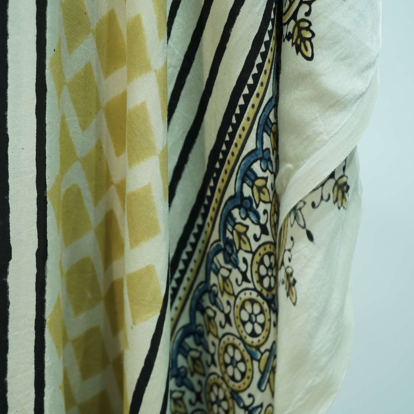 Cream Ajrakh print Modal Silk Kaftan EEG-31618