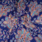 Dark Blue Floral Print Cotton Satin Fabric PG-30398