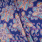 Dark Blue Floral Print Cotton Satin Fabric PG-30398