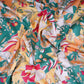 Yellow Green Floral Print Cotton Satin Fabric PG-30395