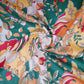 Yellow Green Floral Print Cotton Satin Fabric PG-30395