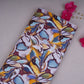 Yellow & Blue Abstract Print Cotton Satin Fabric PG-30402