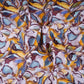 Yellow & Blue Abstract Print Cotton Satin Fabric PG-30402