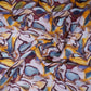 Yellow & Blue Abstract Print Cotton Satin Fabric PG-30402