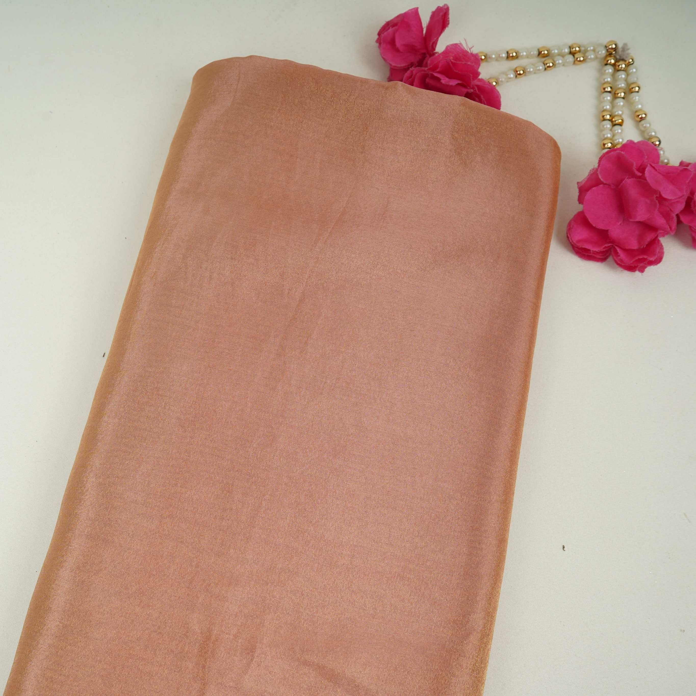 Peach Solid Shimmer Tissue Fabric NFS-09 - TradeUNO