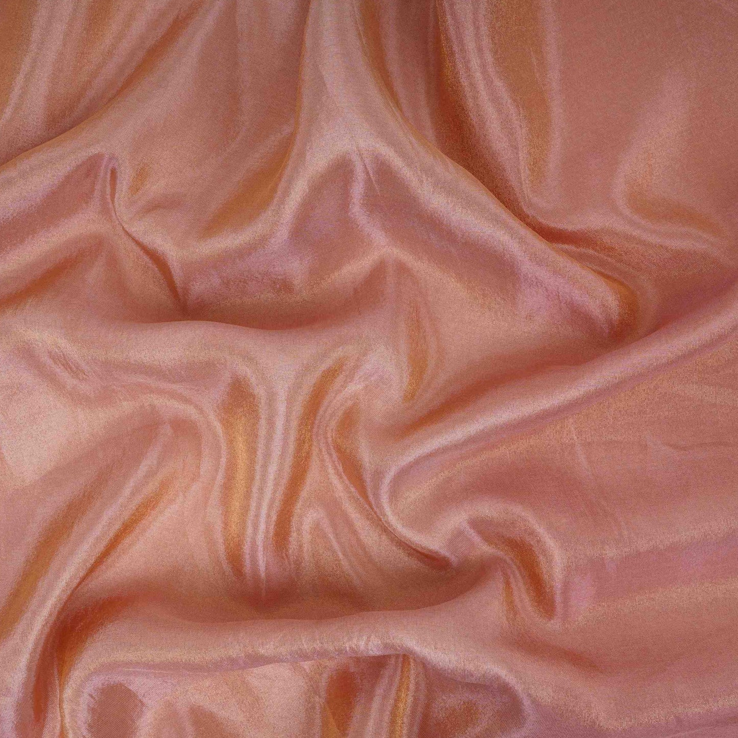Peach Solid Shimmer Tissue Fabric NFS-09