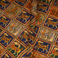 Blue & Gold Abstract Print Cotton Mulmul Fabric PG-30385