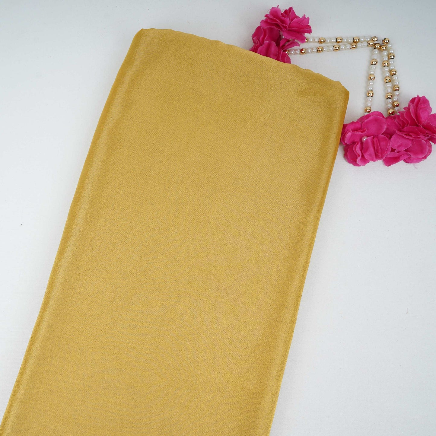 Yellow Solid Shimmer Tissue Fabric NFS-02