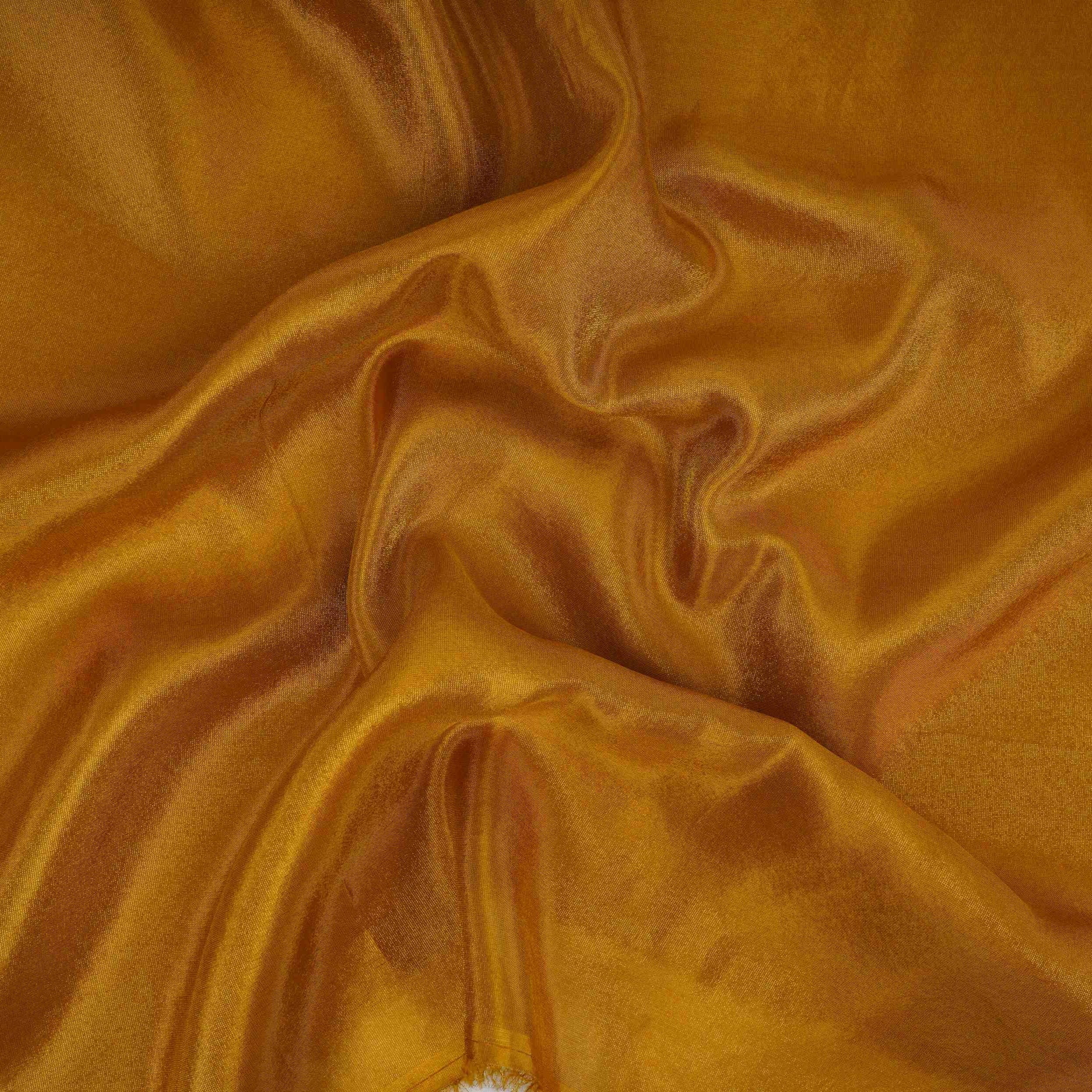 Mustard Yellow Solid Shimmer Tissue Fabric NFS-04 - TradeUNO