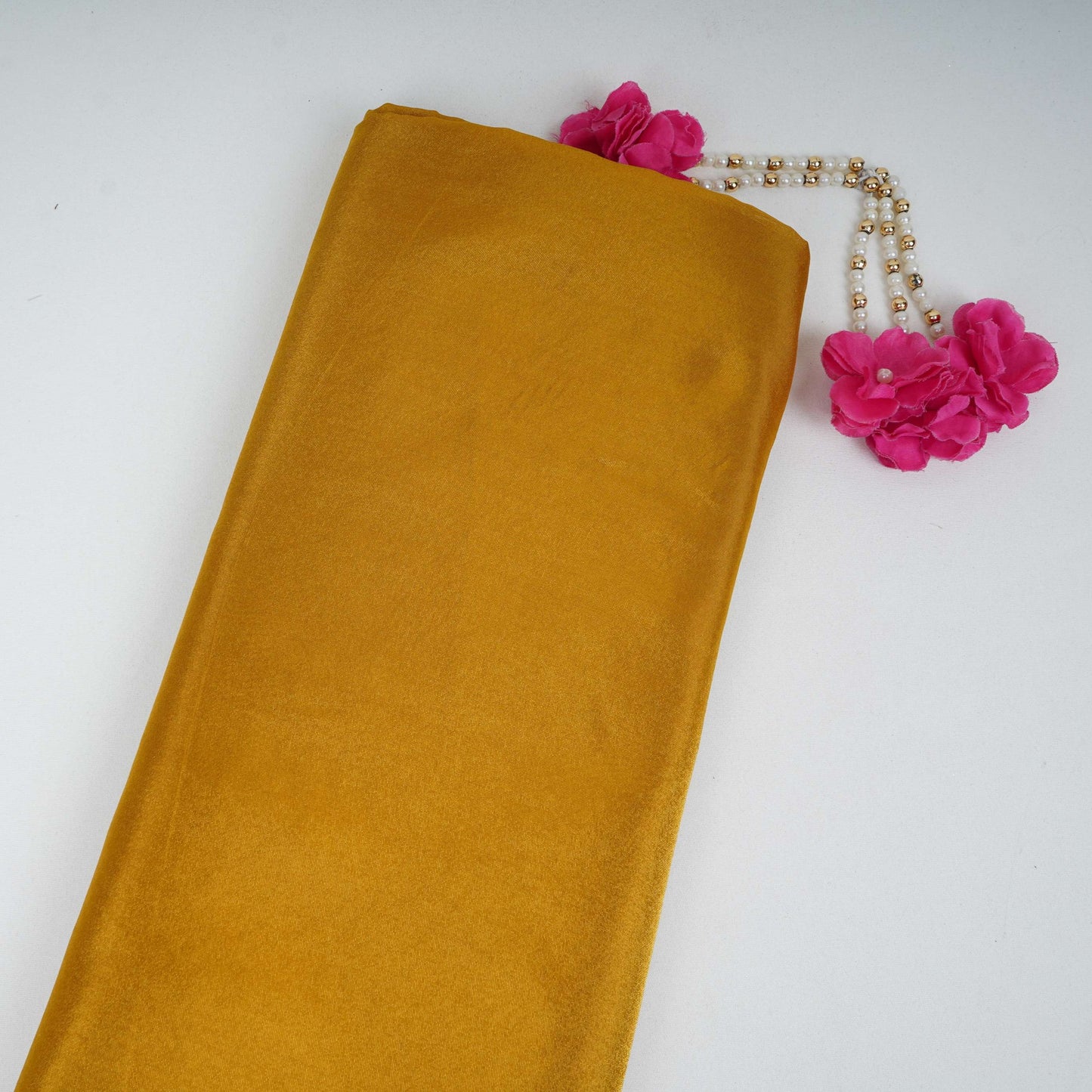 Mustard Yellow Solid Shimmer Tissue Fabric NFS-04