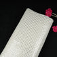 Off White Dyeable Sequence Embroidery Georgette Fabric AT-30355