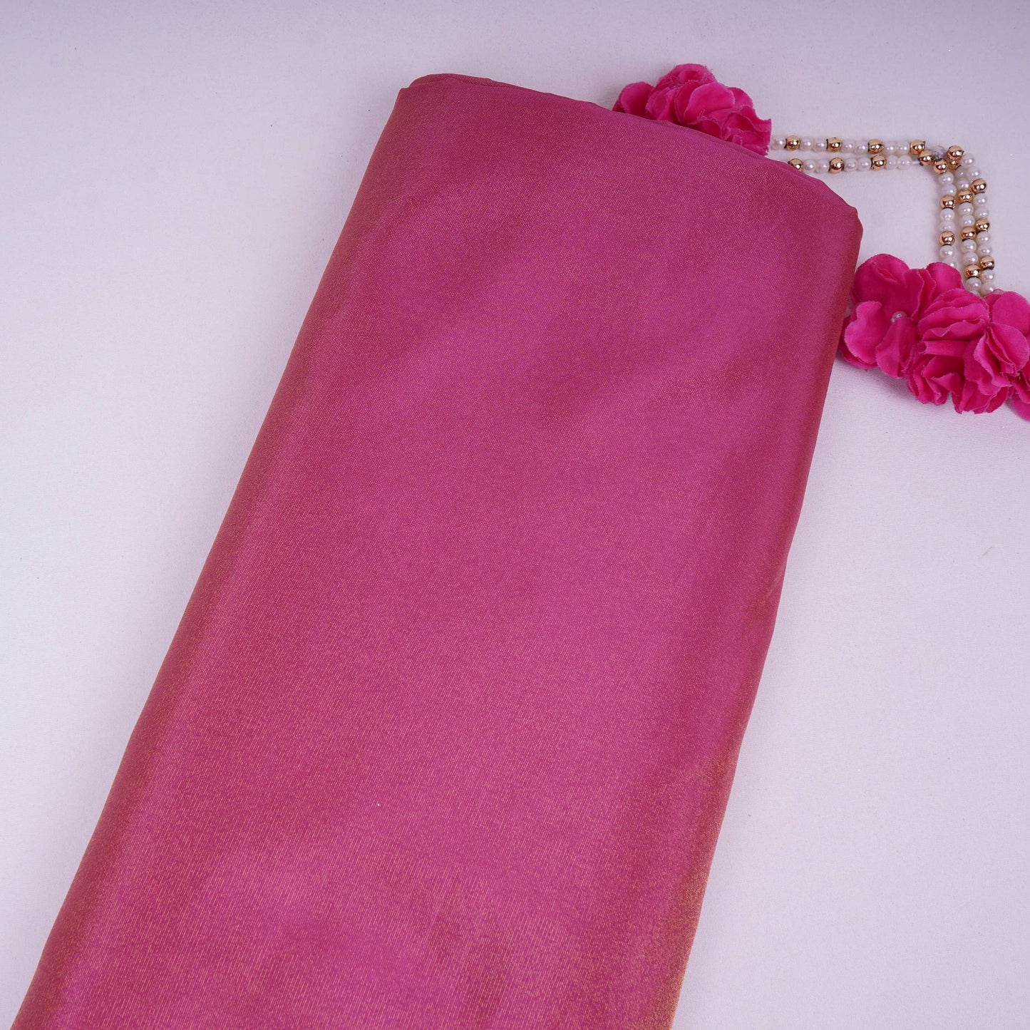 Pink Solid Shimmer Tissue Fabric NFS-11