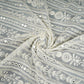 Off White Dyeable Chikankari Mirror Embroidery Georgette Fabric AT-30351