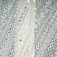 Off White Dyeable Mirror Embroidery Georgette Fabric AT-30350