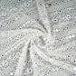 Off White Dyeable Mirror Embroidery Georgette Fabric AT-30350