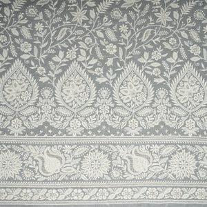 Off White Dyeable Mirror Embroidery Georgette Fabric AT-30349 - TradeUNO