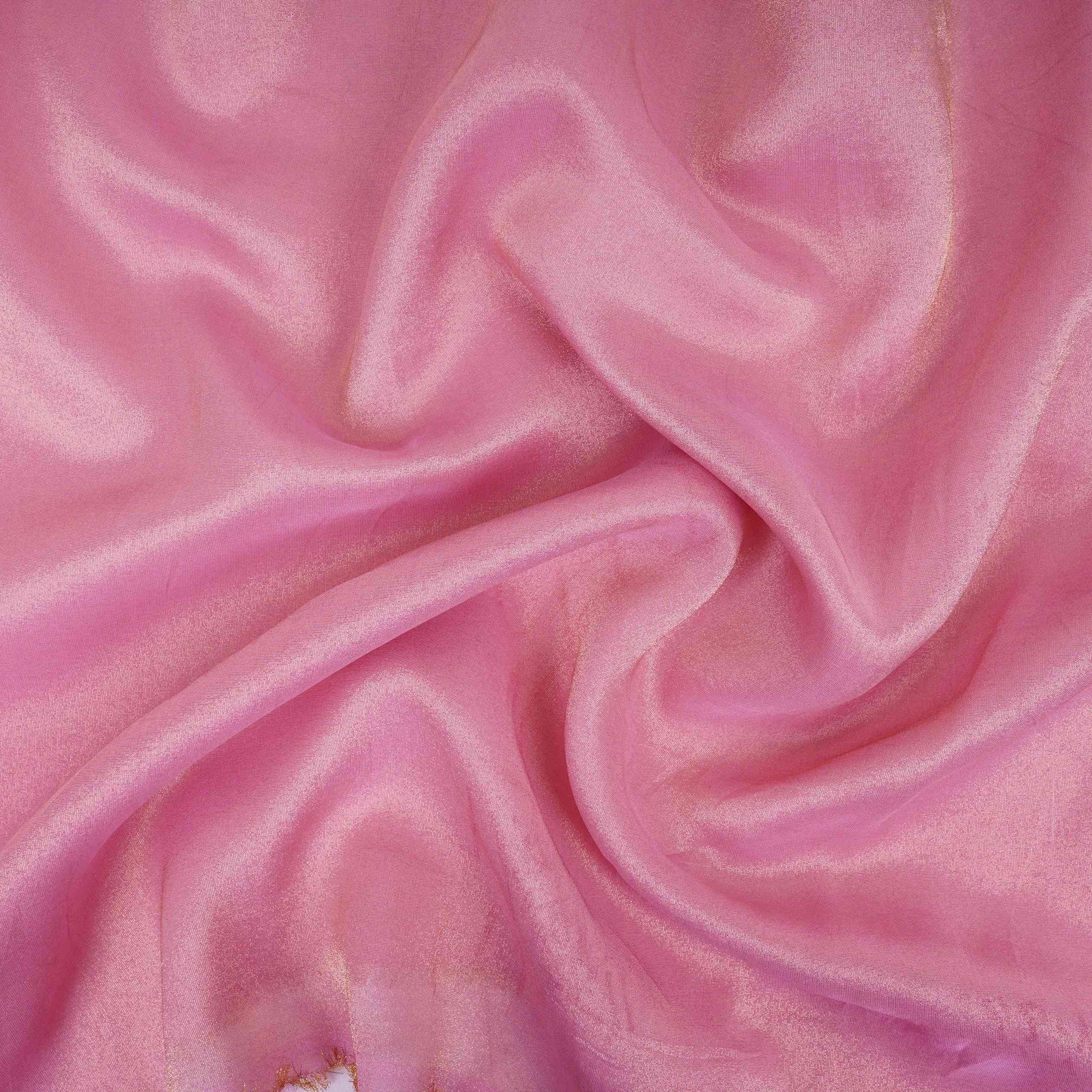 Baby Pink Solid Shimmer Tissue Fabric NFS-03 - TradeUNO