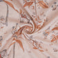 Peach floral print Cotton Linen Fabric DE-32142
