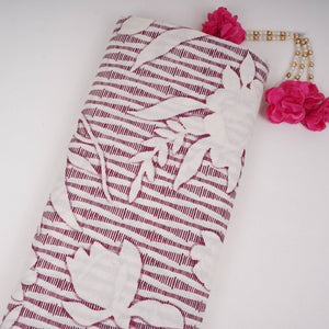 Purple Floral Print Cotton Fabric DE-32299 - TradeUNO