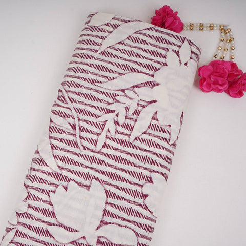 Purple Floral Print Cotton Fabric DE-32299
