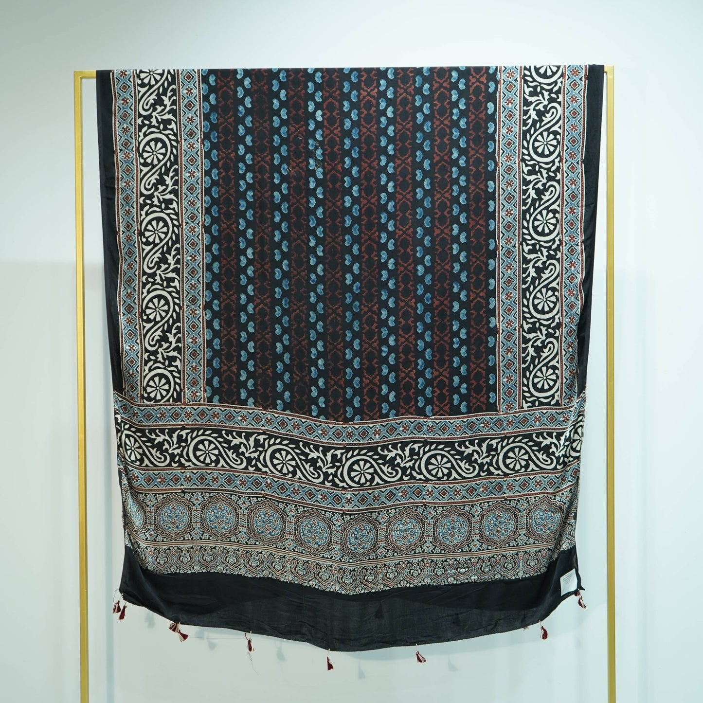 Black Ajrakh print Modal Silk Kaftan EEG-31605