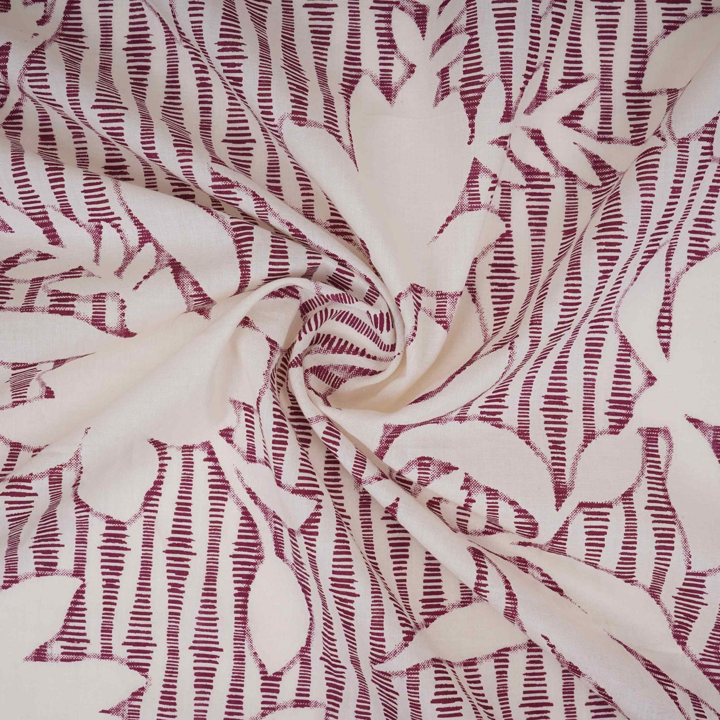 Purple Floral Print Cotton Fabric DE-32299