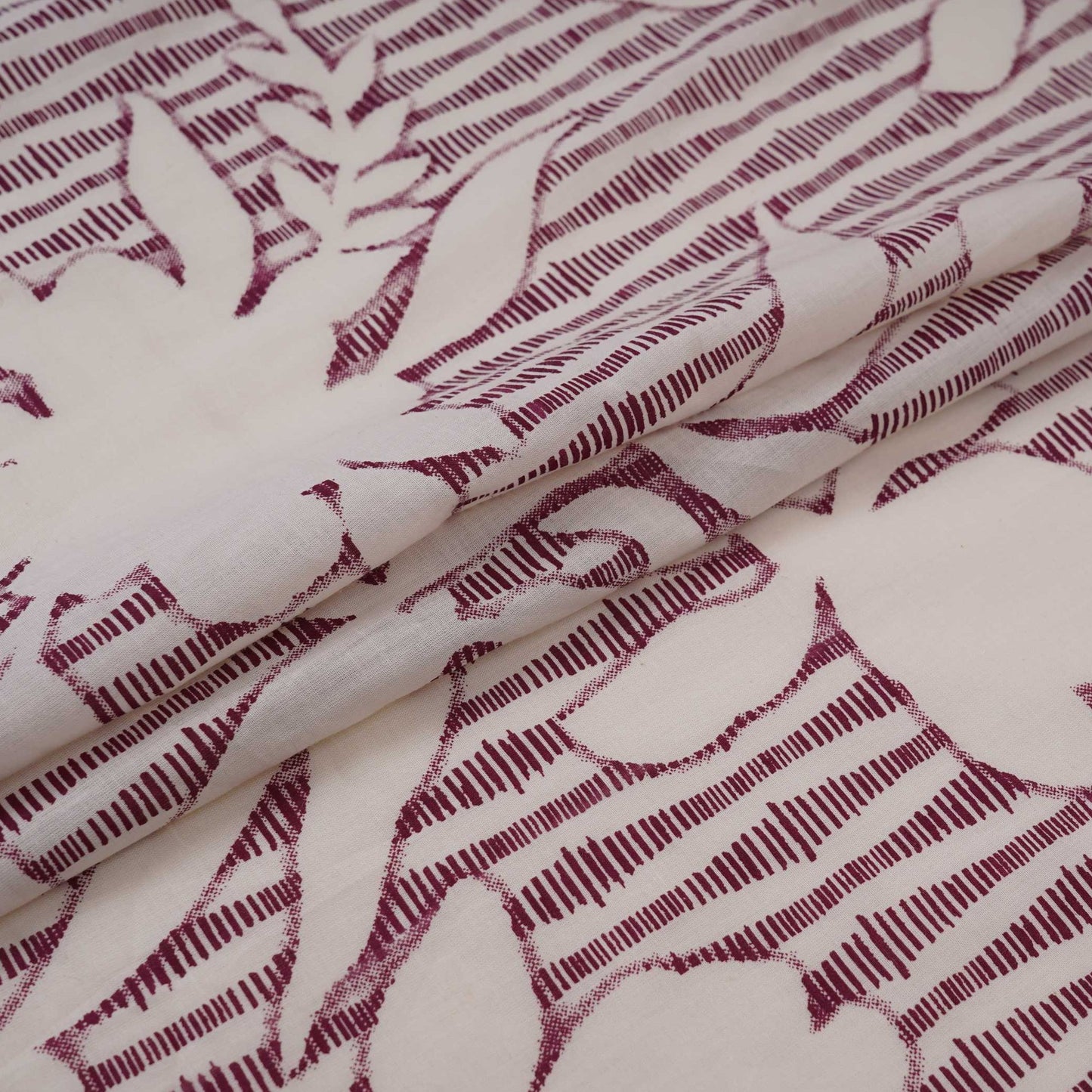 Purple Floral Print Cotton Fabric DE-32299