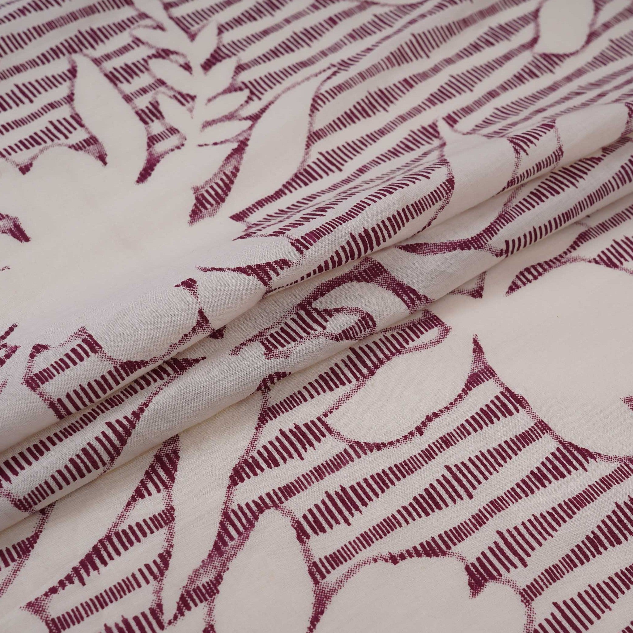 Purple Floral Print Cotton Fabric DE-32299 - TradeUNO