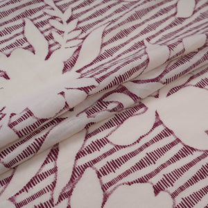 Purple Floral Print Cotton Fabric DE-32299 - TradeUNO