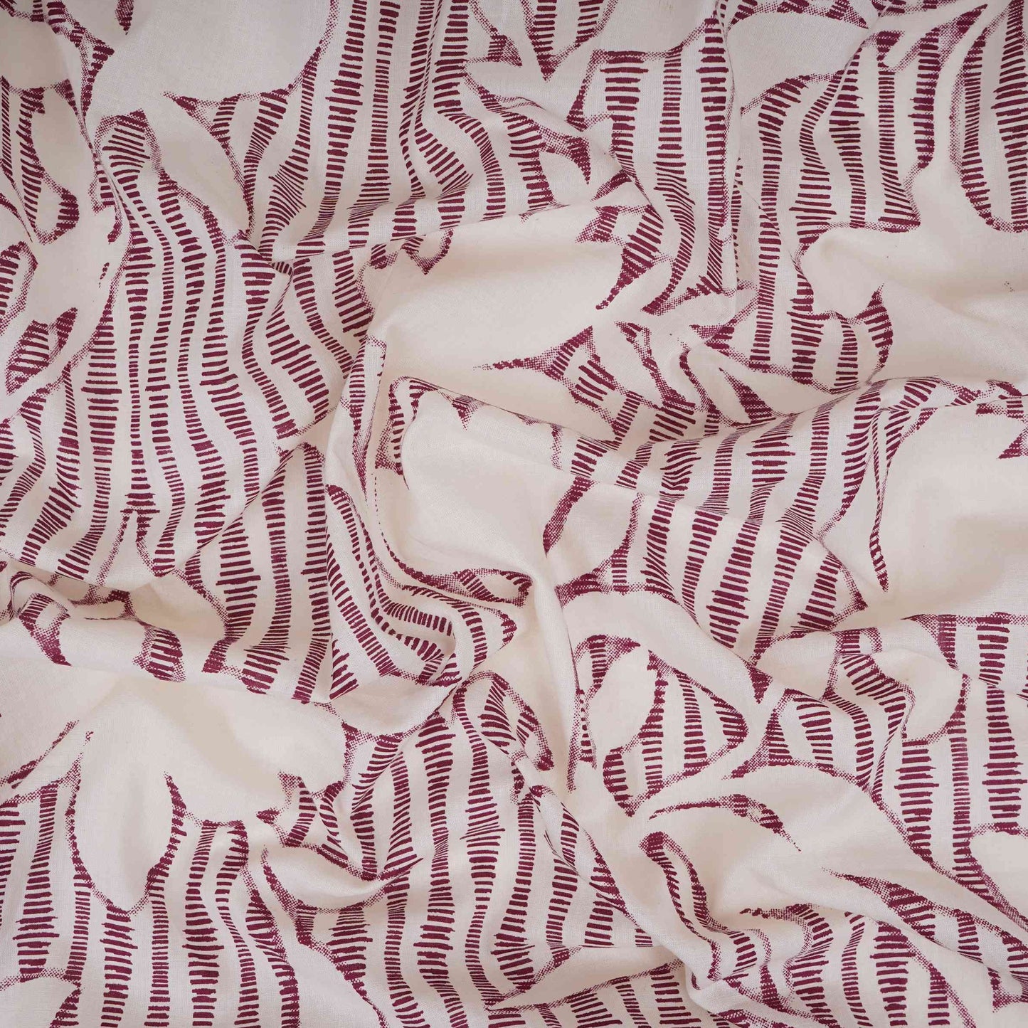 Purple Floral Print Cotton Fabric DE-32299