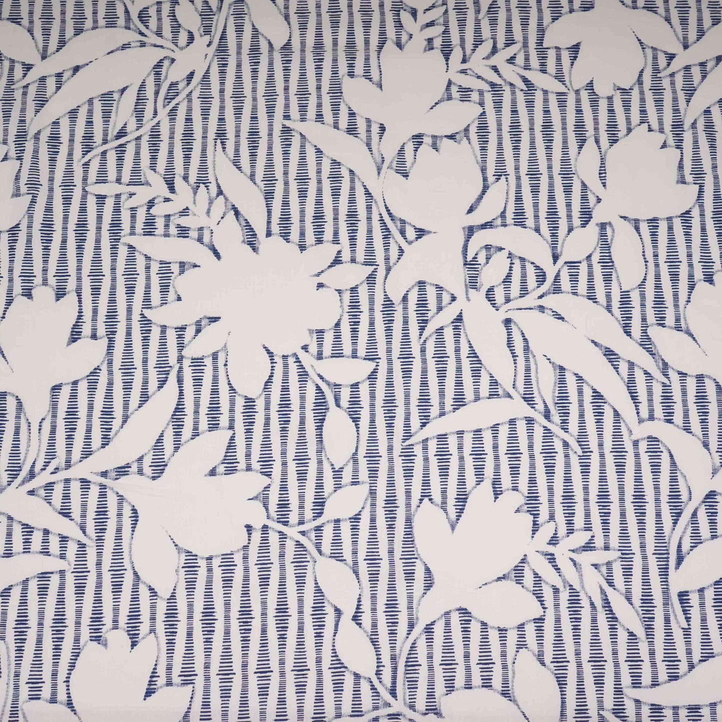 Blue Floral Print Cotton Fabric DE-32298