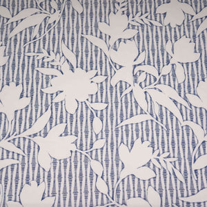 Blue Floral Print Cotton Fabric DE-32298 - TradeUNO