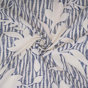 Blue Floral Print Cotton Fabric DE-32298 - TradeUNO