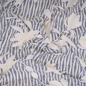 Blue Floral Print Cotton Fabric DE-32298 - TradeUNO