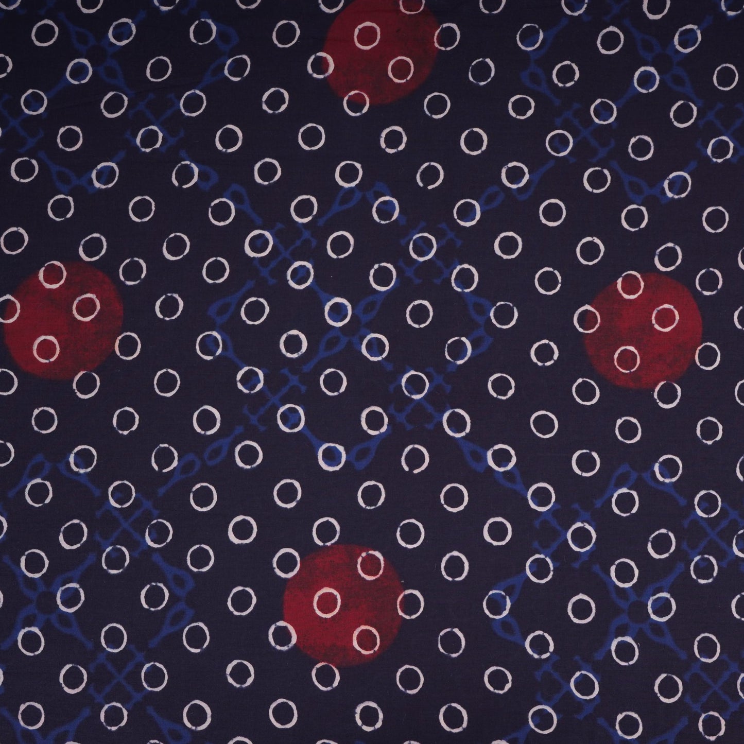 Black With Multicolor Polka Dot Cotton Fabric DE-32297