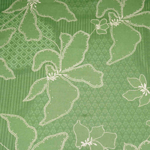 Green Floral Stripes Print Cotton Fabric DE-32294 - TradeUNO