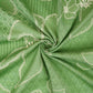 Green Floral Stripes Print Cotton Fabric DE-32294