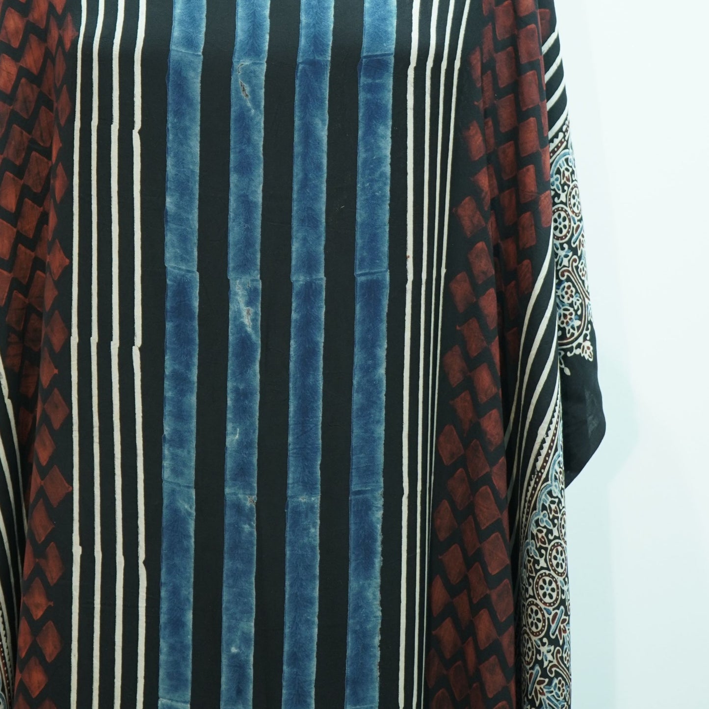 Black Ajrakh print Modal Silk Kaftan EEG-31611