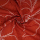 Rust Orange Floral Stripes Print Cotton Fabric DE-32293