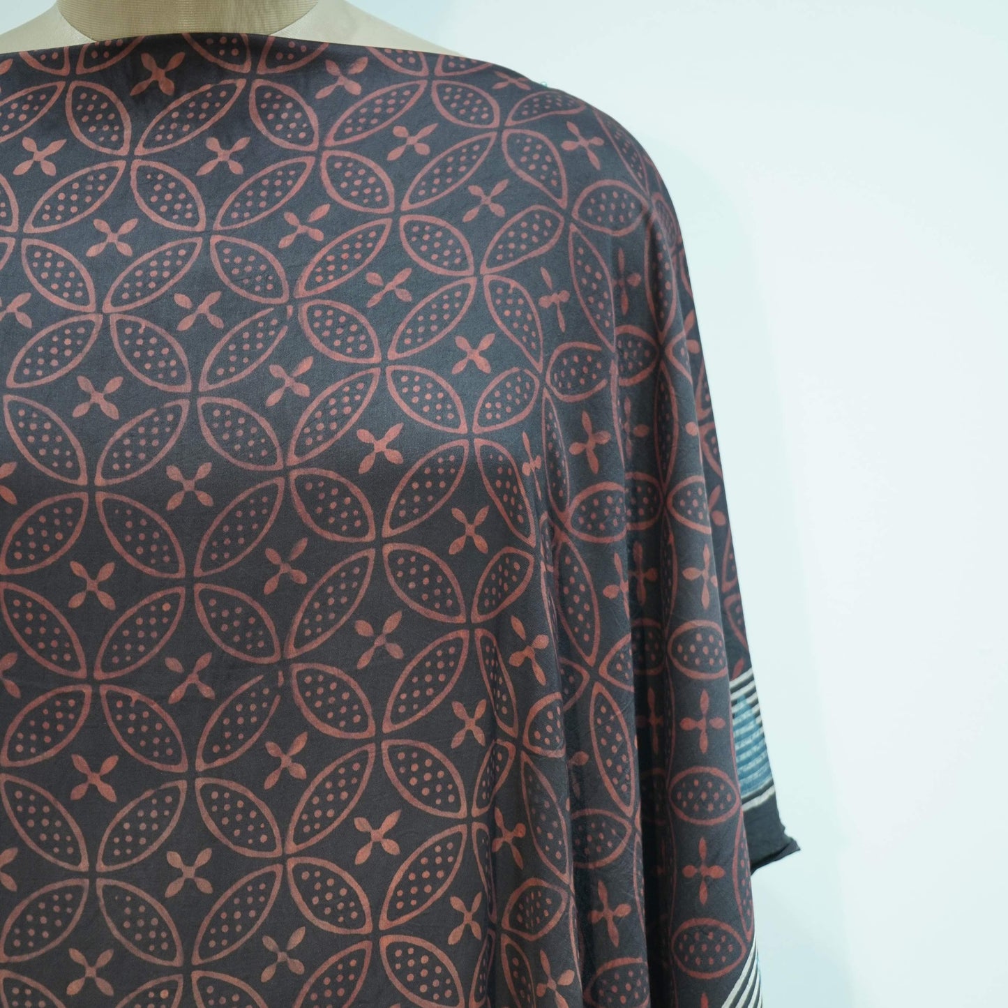 Black Ajrakh print Modal Silk Kaftan EEG-31610
