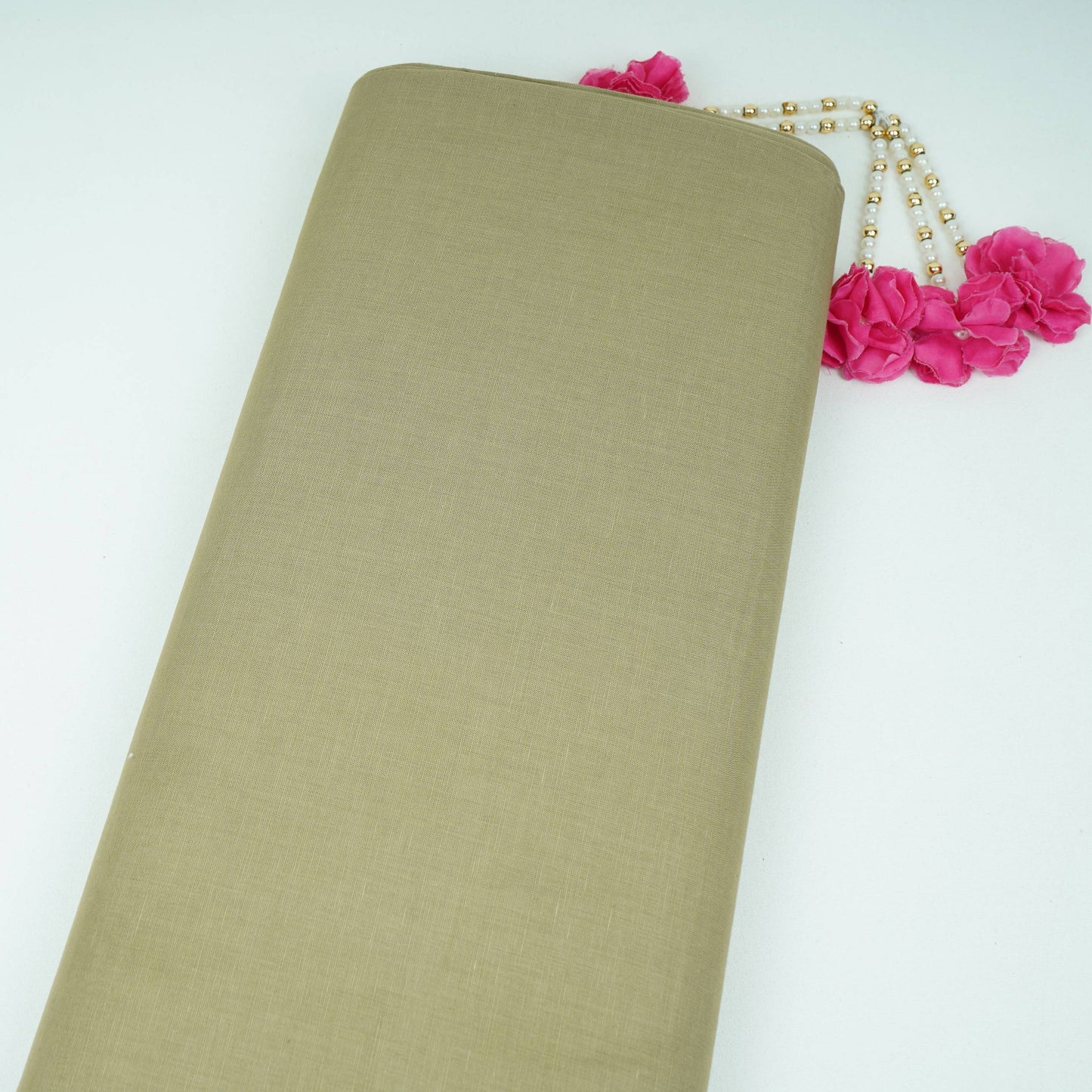 Olive Green Solid Cotton Linen Fabric MKT-32270