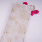 Off White floral Sequins embroidery Pure 27gm Organza Fabric GPF-32286