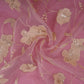 Pink floral Sequins embroidery Pure 27gm Organza Fabric GPF-32285