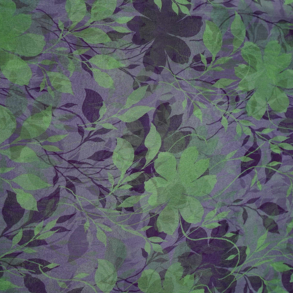 Purple Floral Print Chiffon Fabric MT-35194