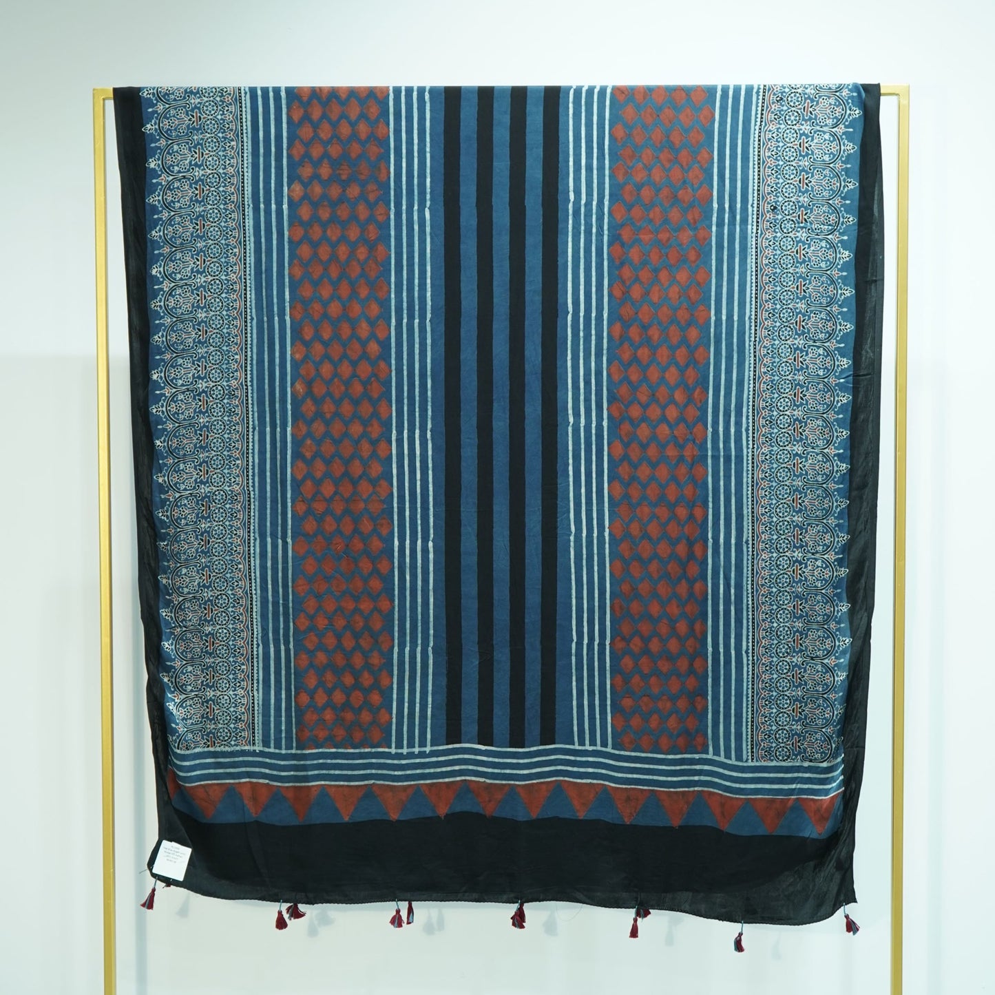 Teal Blue Ajrakh print Modal Silk Kaftan EEG-31627